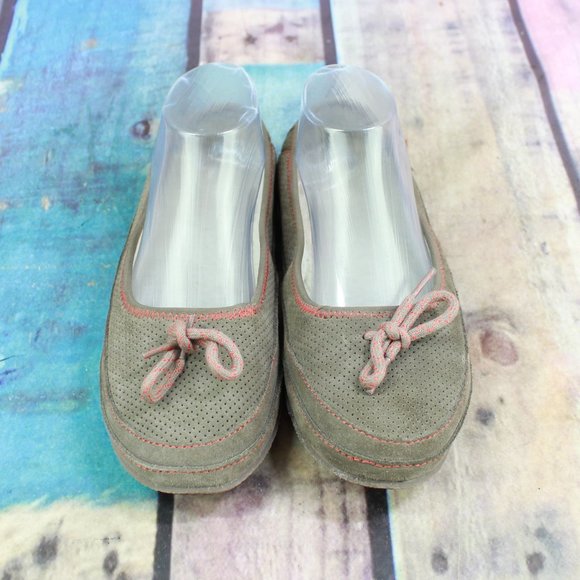 LL Bean Hearthside Brown Suede Fleece Lines Slippers Ballet Shoes 7 M - Picture 5 of 9